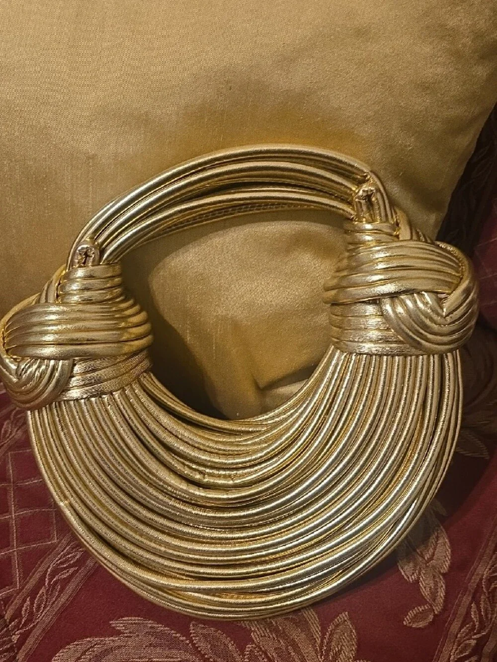 Gold Coil Wrapped Statement Handbag - Women Accessories